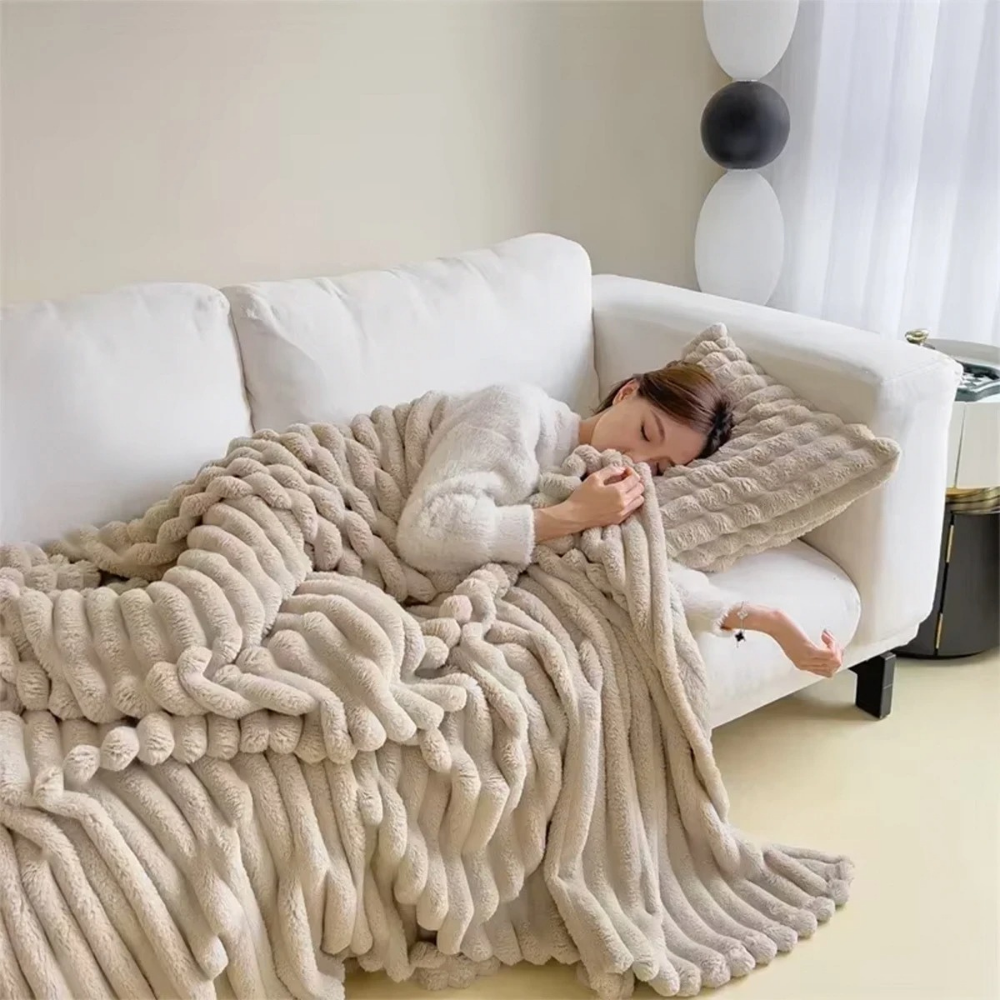 Beige Fluffy Blanket