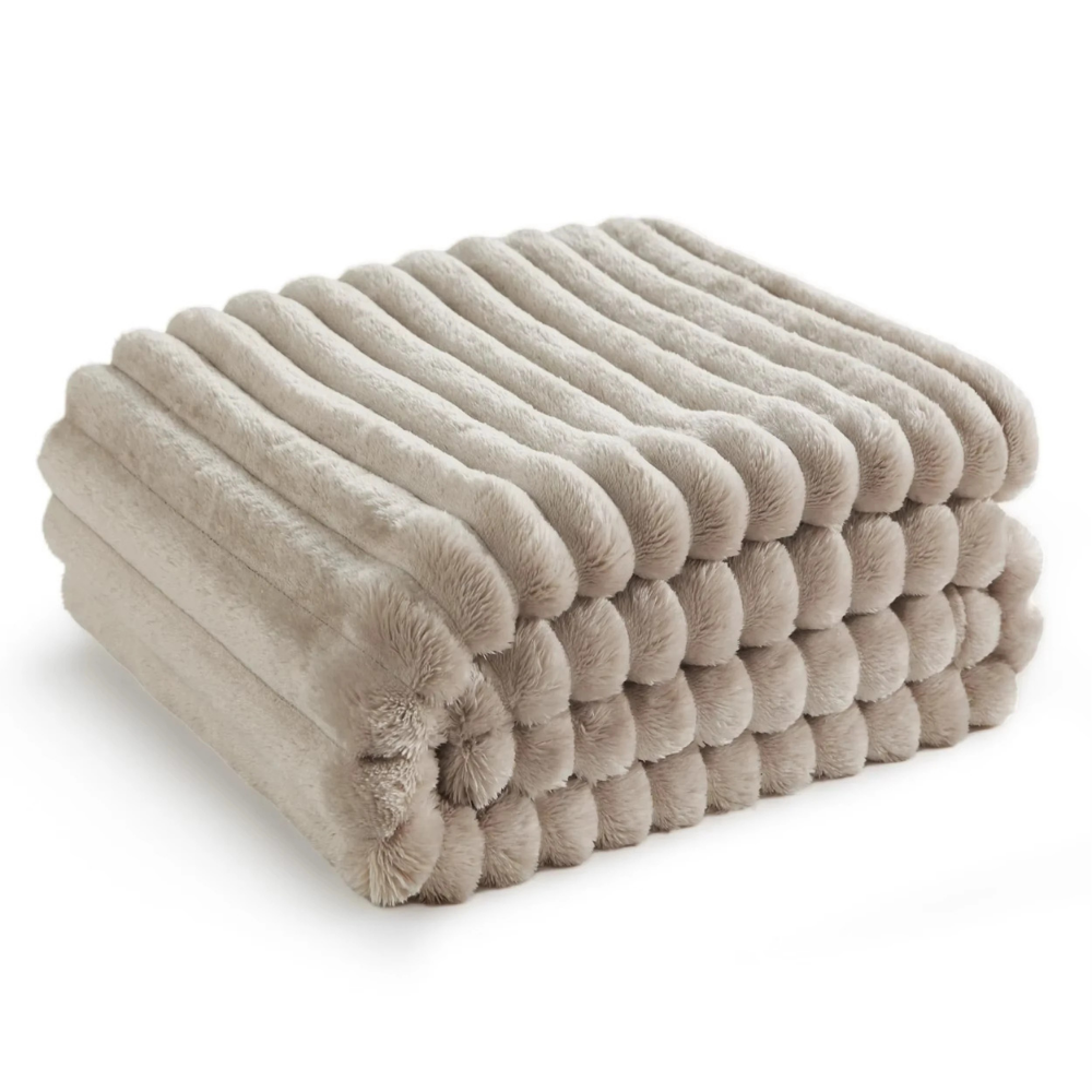 Beige Fluffy Blanket