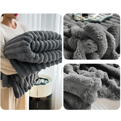 Dark Grey Fluffy Blanket