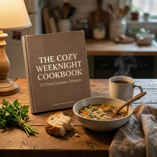 Cover — The Cozy Weeknight Cookbook — Blanket Dream Library