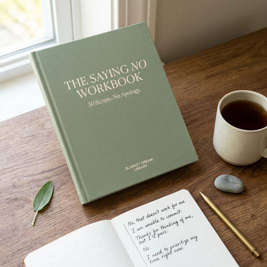 Cover — The Saying No Workbook — Blanket Dream Library
