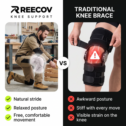 Reecov Knee Sleeve | Instant Relief, All-Day Stability & Adjustable Support