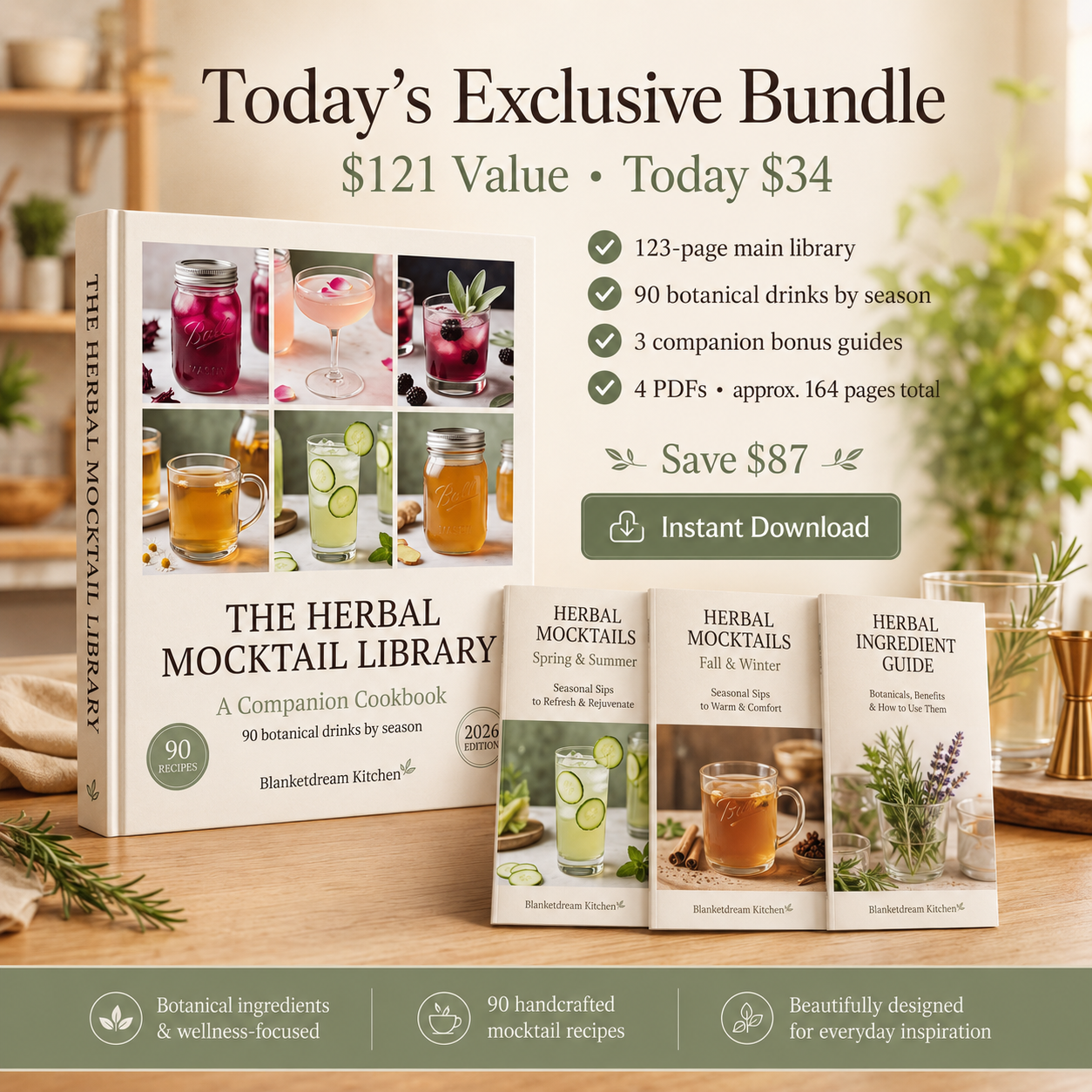 The Herbal Mocktail Library — 90 Botanical Drinks by Season