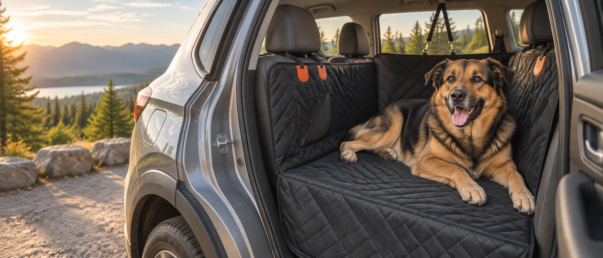 Dog relaxing on the BlanketDream back seat bed