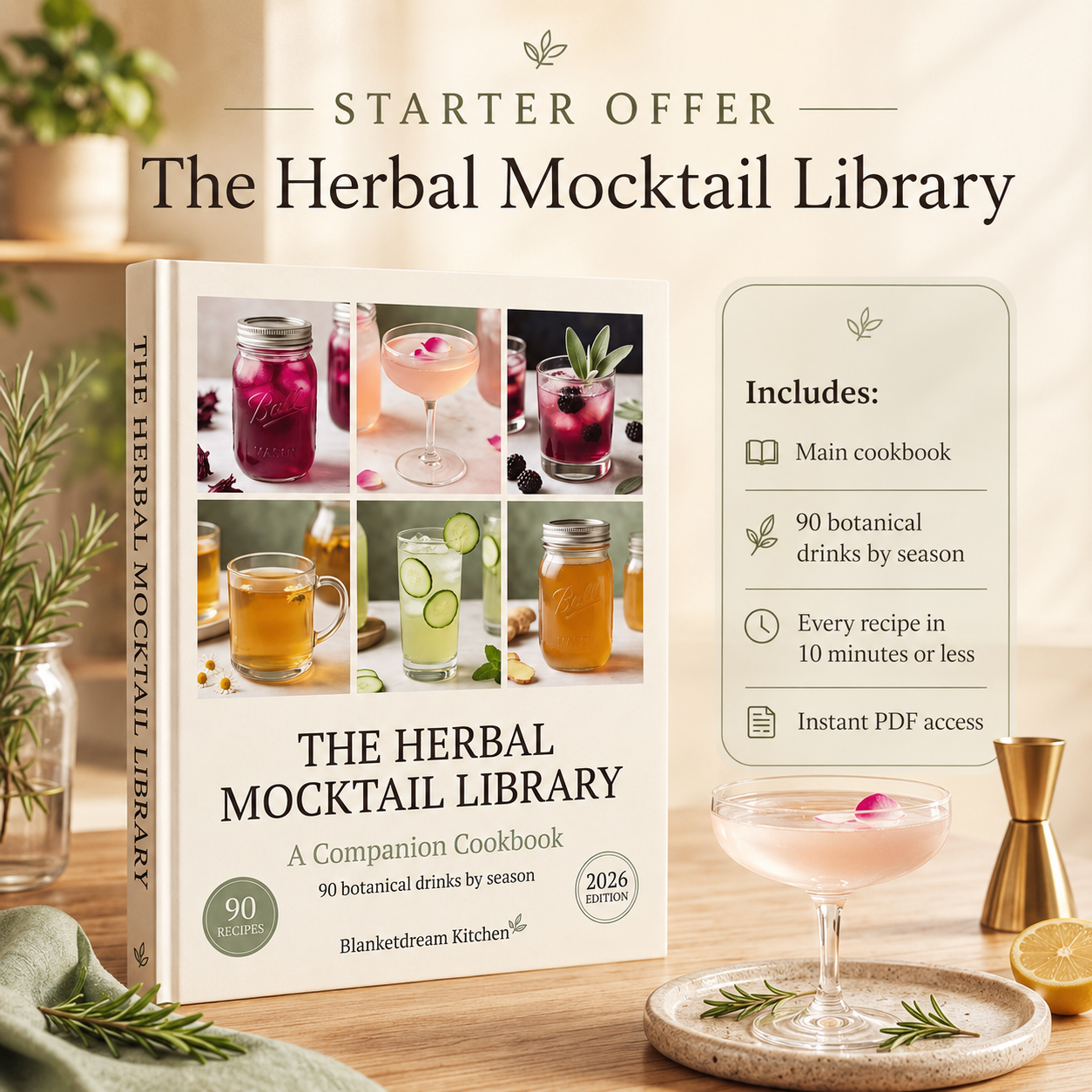 The Herbal Mocktail Library — 90 Botanical Drinks by Season