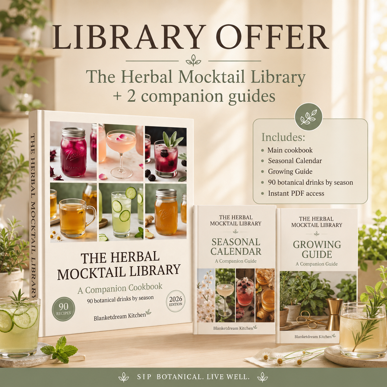 The Herbal Mocktail Library — 90 Botanical Drinks by Season