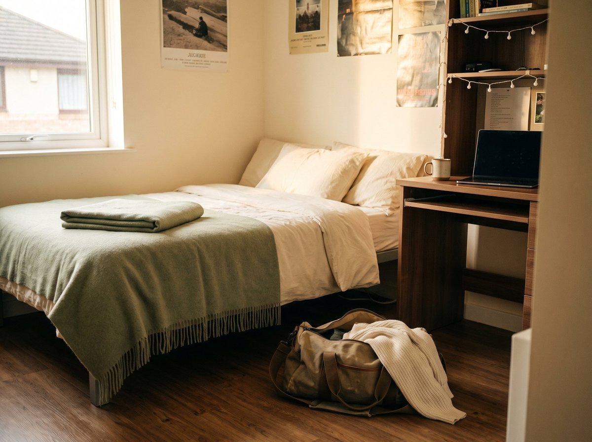 A teenager's empty bedroom with morning light — the quiet after the last one leaves
